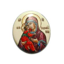 Финифть с образом Богородица Владимирская